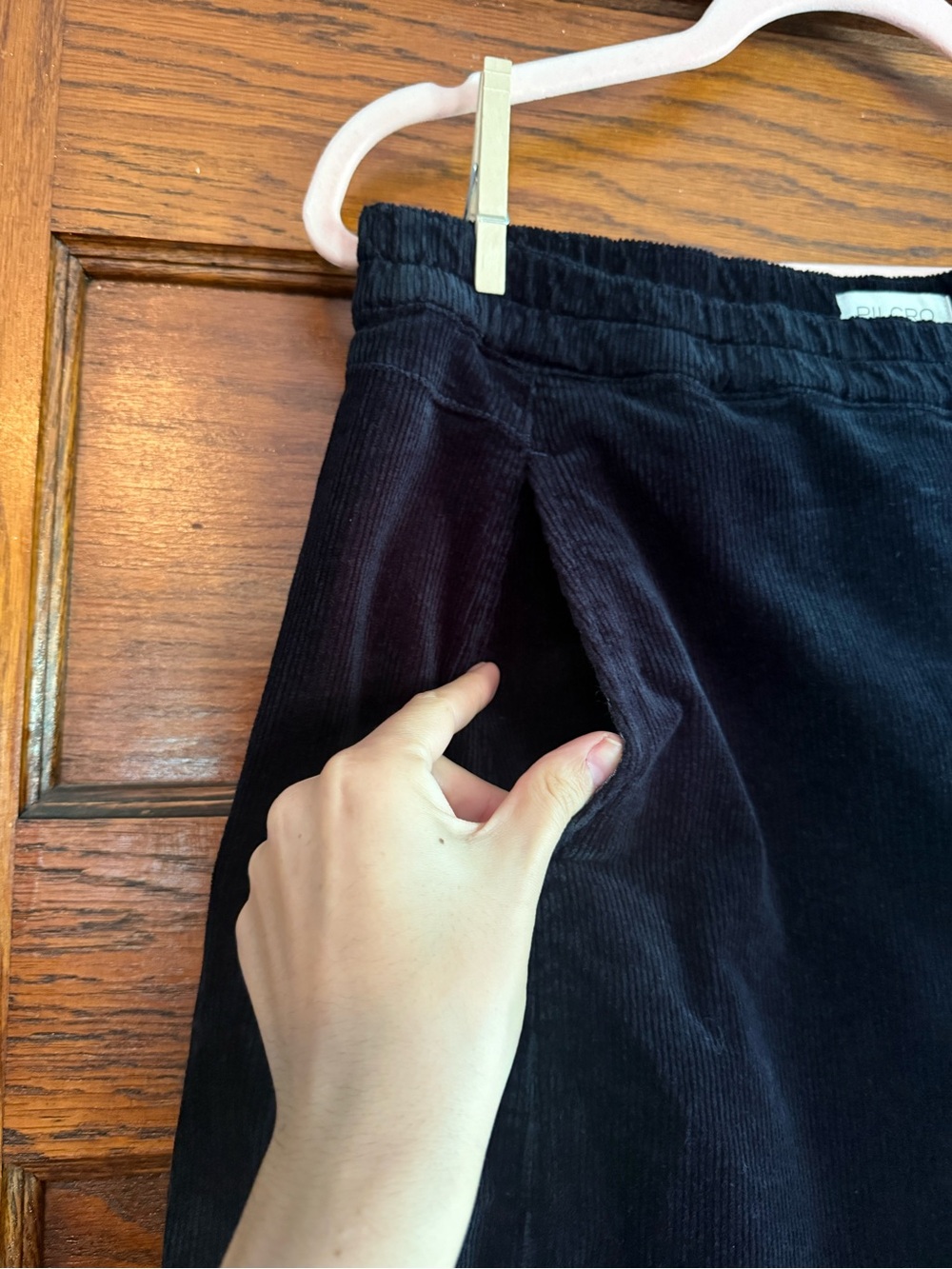 NWT PILCRO Izzie Relaxed Pull On Barrel Trousers Corduroy Navy High Waisted M - Picture 9 of 11